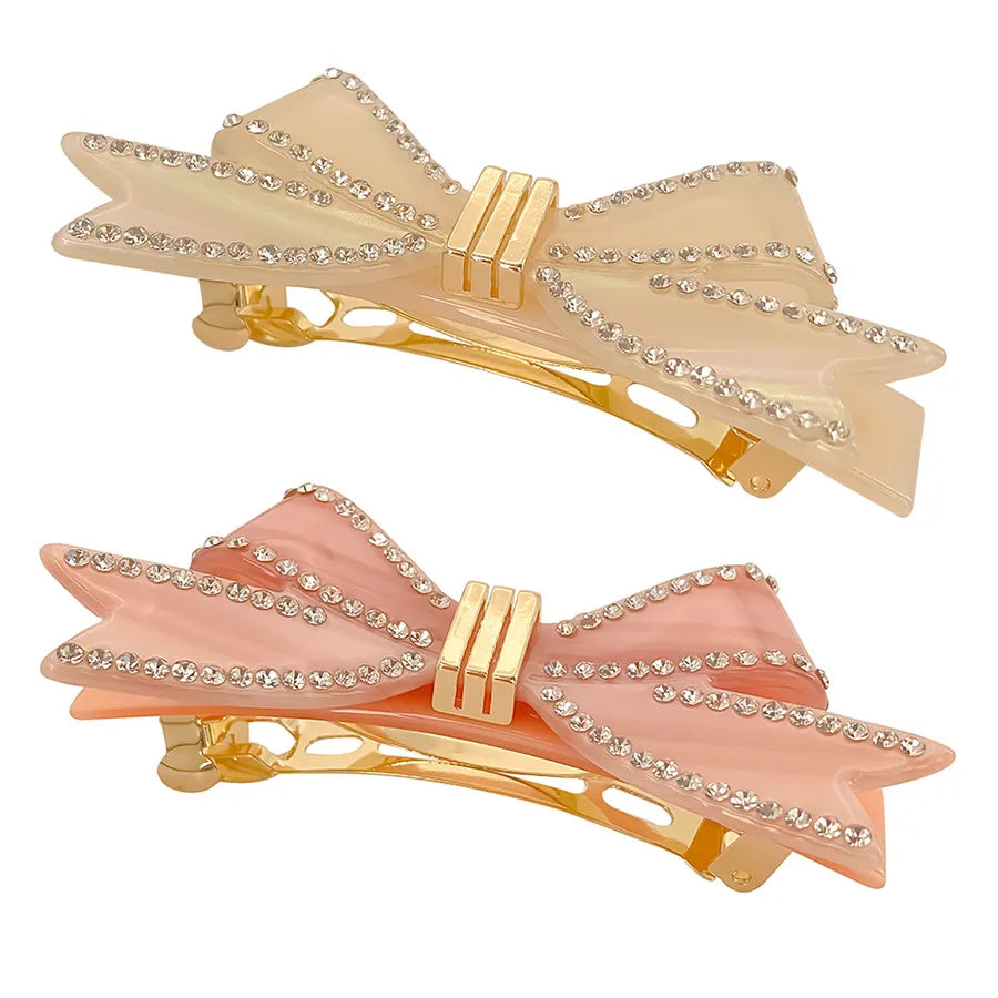 EManco New Fashion Hair Accessories Rhinestone Bow Simple High-end Sense Claw Clip Women Light Luxury Acetate Hair Clip Sweet