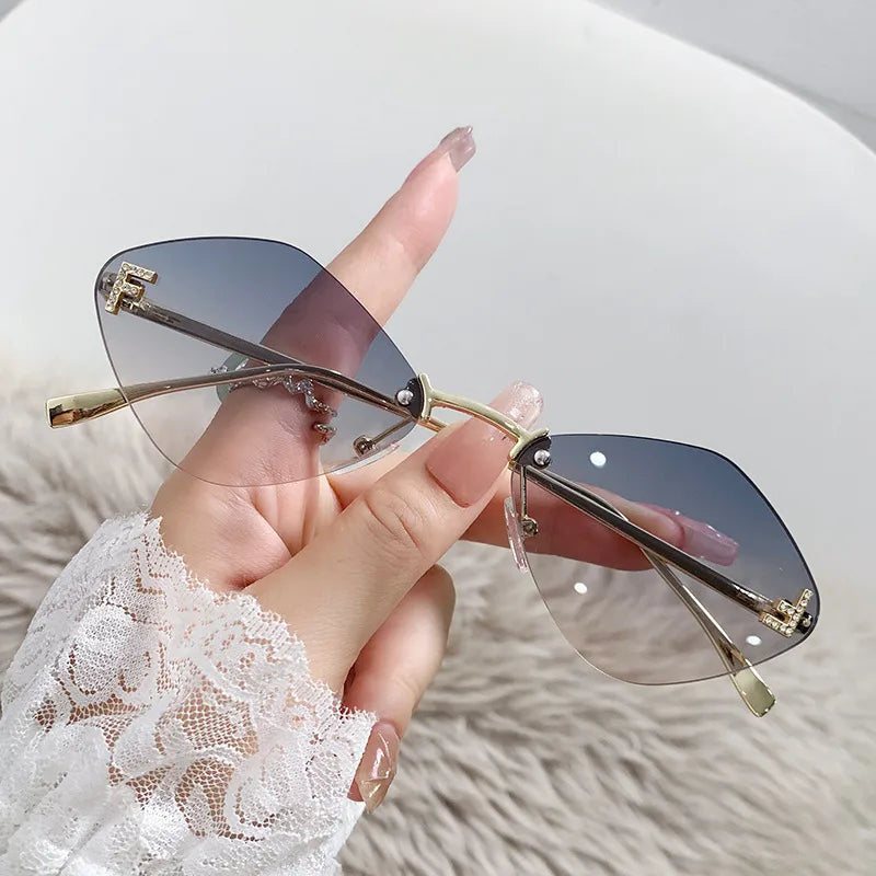 Basic Simple Style Solid Color Ac Special-Shaped Mirror Frameless Women's Sunglasses