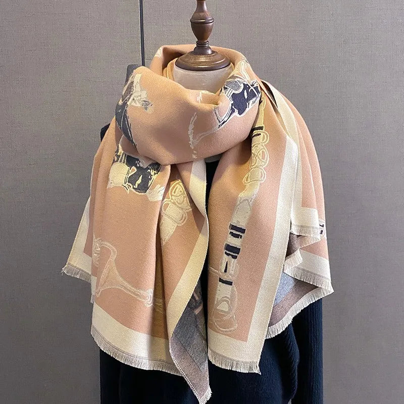 Unisex Basic Color Block Flower Acrylic Scarf