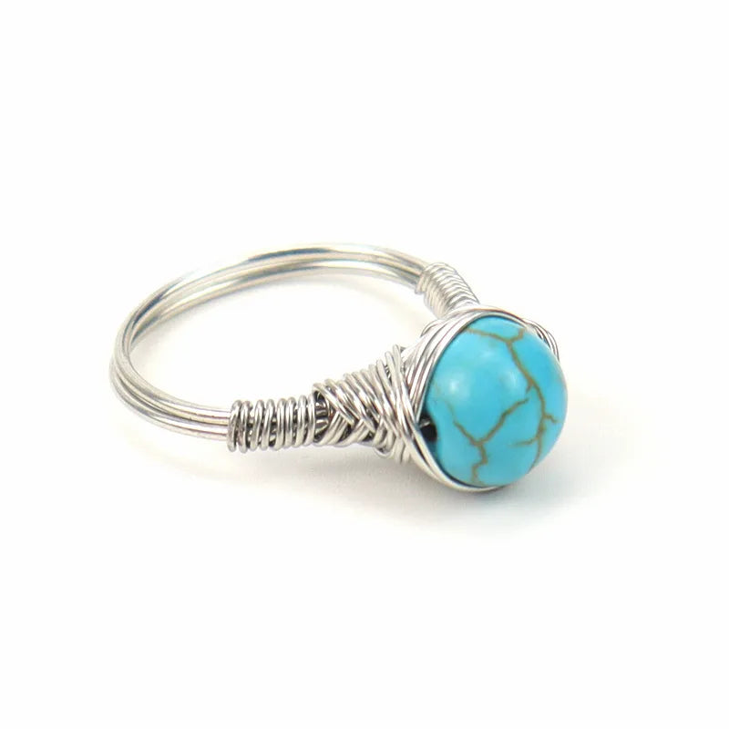 retro geometric agate plating rings 1 piece