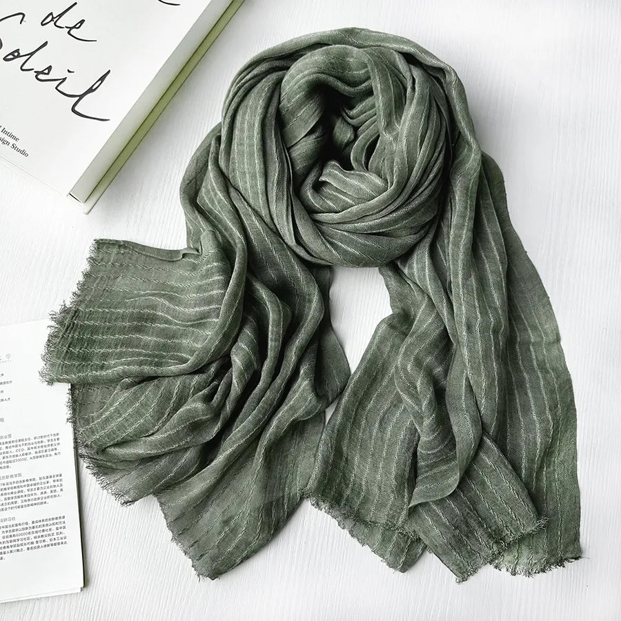 women's elegant gradient color cotton scarves & gloves
