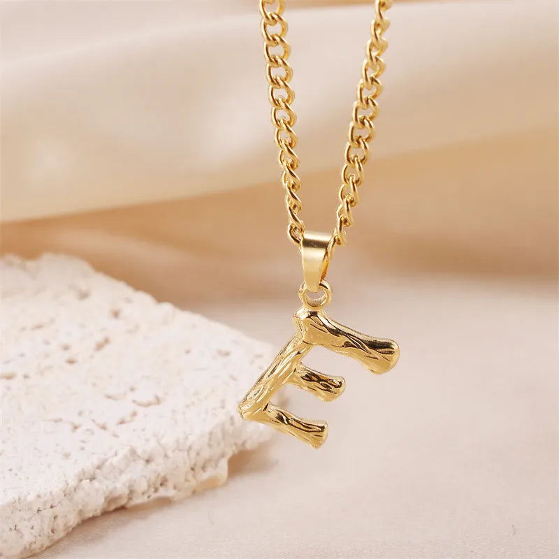 Wholesale Jewelry Sweet Simple Style Artistic Letter 201 Stainless Steel 304 Stainless Steel 18K Gold Plated Plating Pendant Necklace