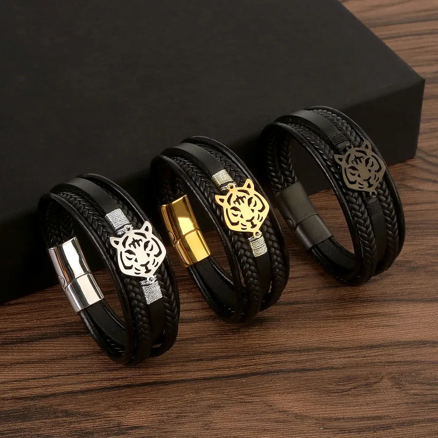 Vintage Style Tiger 304 Stainless Steel Bangle In Bulk