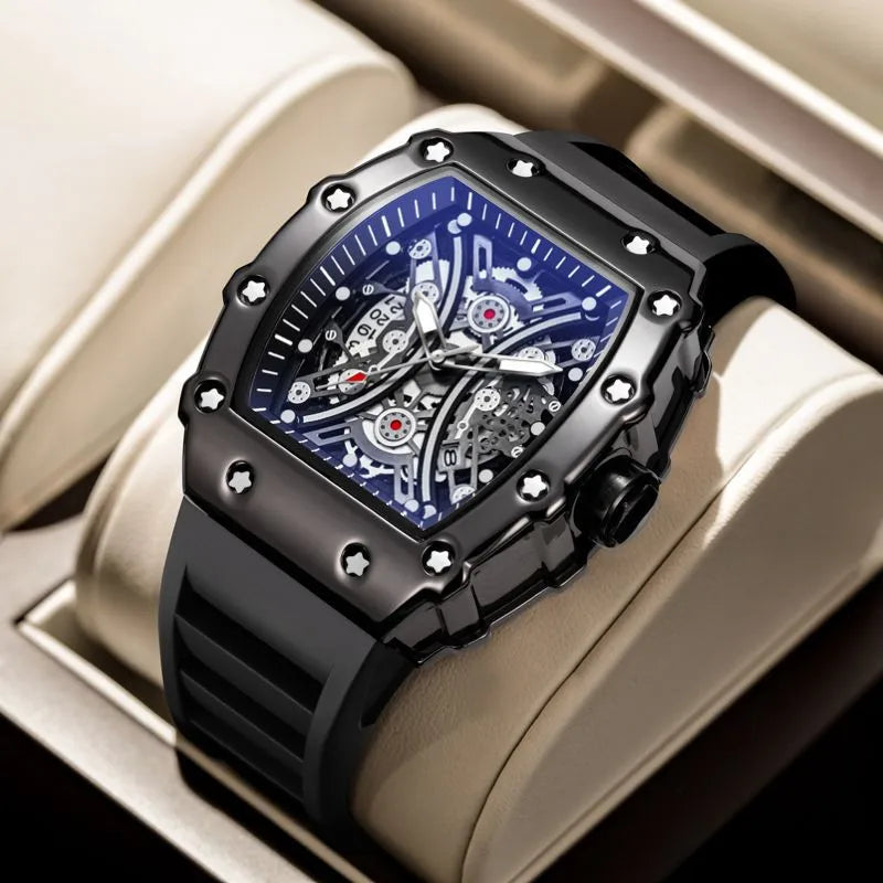 fashion geometric buckle quartz men's watches