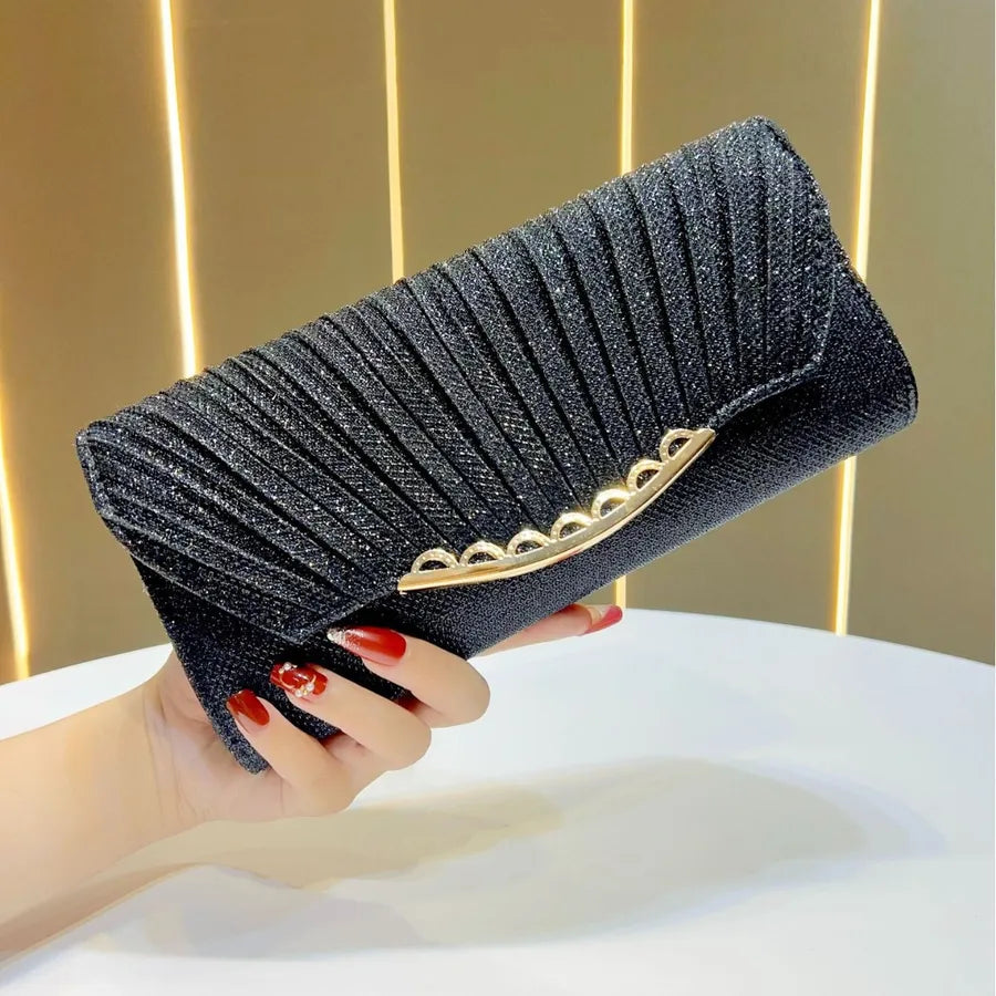 Shiny Evening Clutch Bag Fashionable Crossbody Women's Bag Elegant Atmosphere Luxury Sensation Summer Handbag Polyester Material