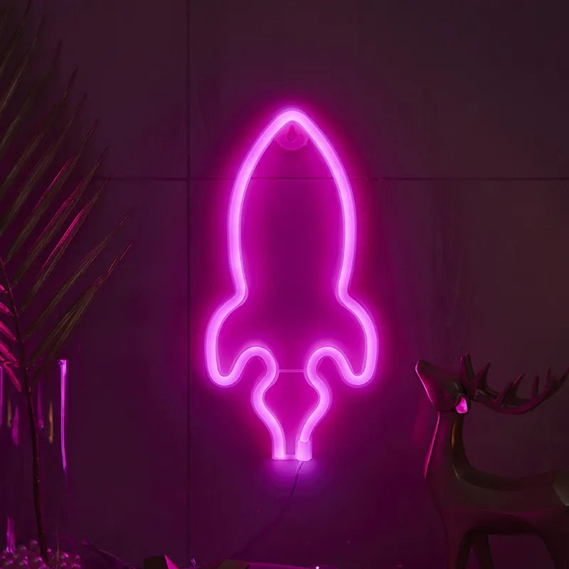 casual letter dolphin rocket pc indoor night lights