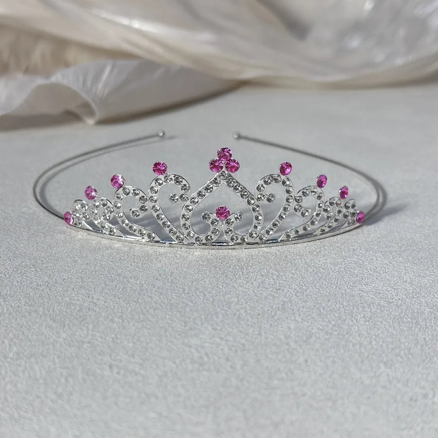 Elegant Simple Alloy Rhinestone Crown Hair Hoop Bride Children Wedding Performance Crown Head Buckle  Hair Accessories