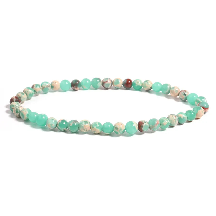 Explosions 4mm Natural Stone Mini Energy Bracelet Women's Gone Beads Semi-precious Stacked Jewelry Bracelet