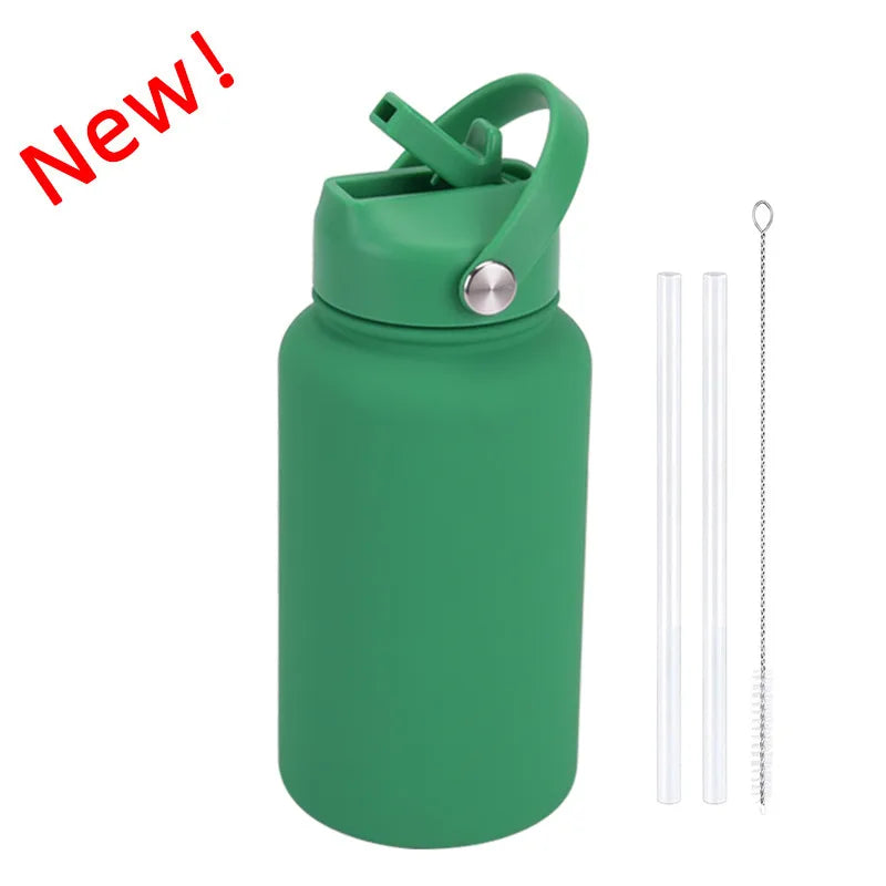 casual solid color stainless steel water bottles