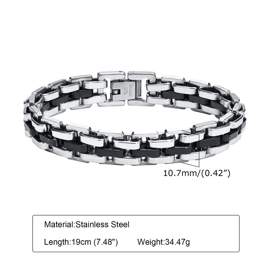 Simple Style Classic Style Color Block 201 Stainless Steel Men's Italian Charm Bracelets Bracelets