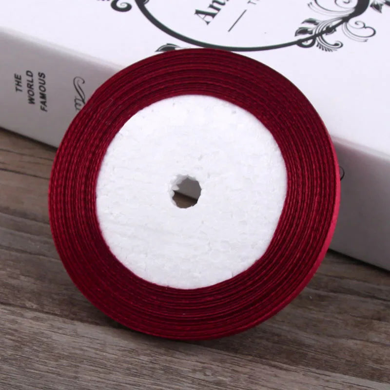 6mm Wide Ribbon Red Ribbon Fabric Ribbon 6mm Packaging Woven Hair Ribbon Thin Ribbon Headwear Hair Accessories Gold Line Ribbon