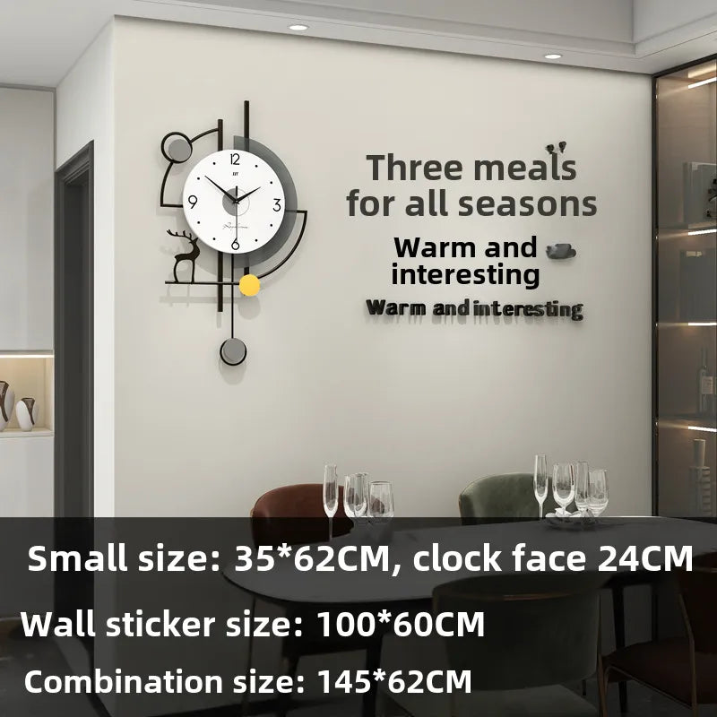 Modern Simple Wall Clock High-end Living Room Home Decoration Dining Room Mute Clock Wall Hanging Fashion Creative Hanging Watch