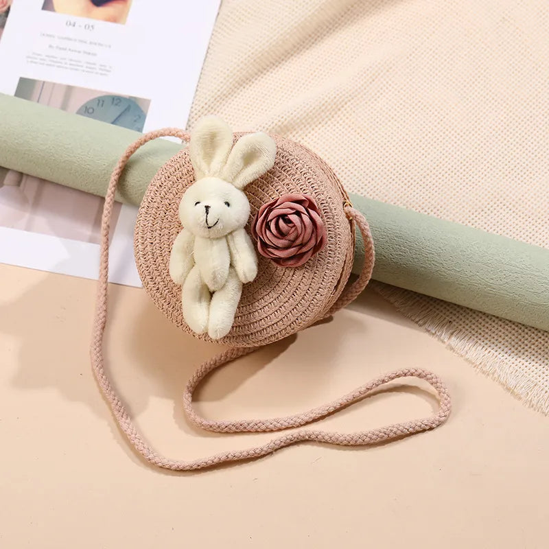 Straw Island Beach Woven Bag Women  New Popular Bag Seaside Straw Bag Cute Kid's Messenger Bag