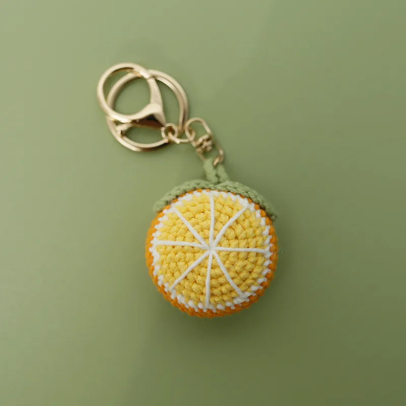 Cute Fruit yarn Knitting Keychain