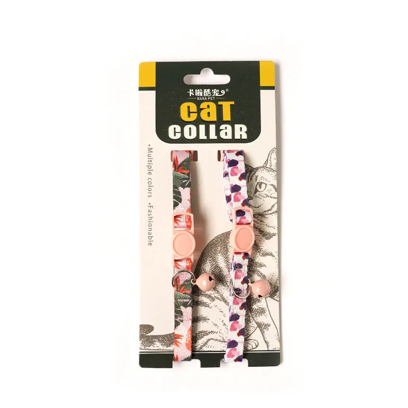 simple printed adjustable cute dog pet collar set