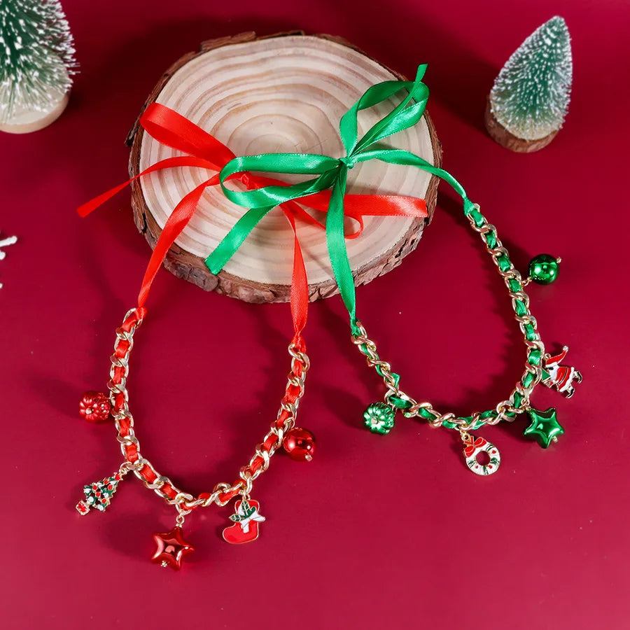 Fashionable Christmas Gift Santa Claus Pendant Necklace Trendy  Christmas Snowflake Creative Clavicle Chain