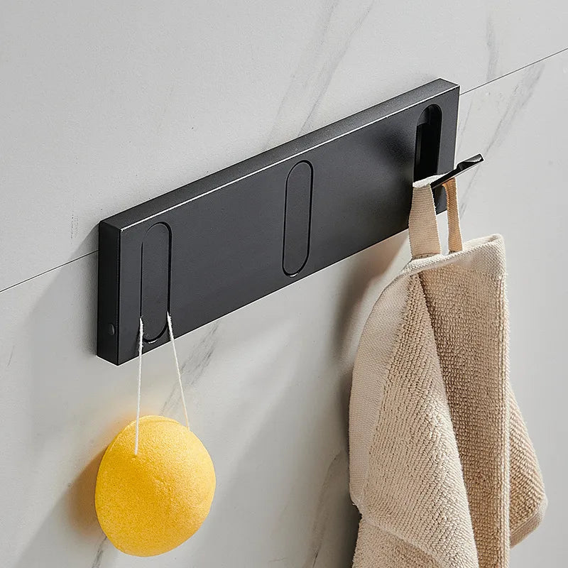 Invisible Hook Door Rear Fitting Room Entrance Coat Hook Wall Hanging Bathroom Clothes Hook Row Hook Punch-Free Folding