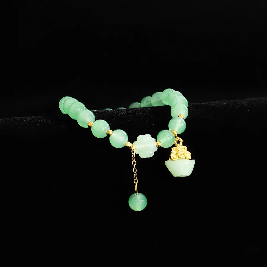 Elegant Classical Four Leaf Clover Butterfly Alloy Glass Beaded Bracelets Wholesale