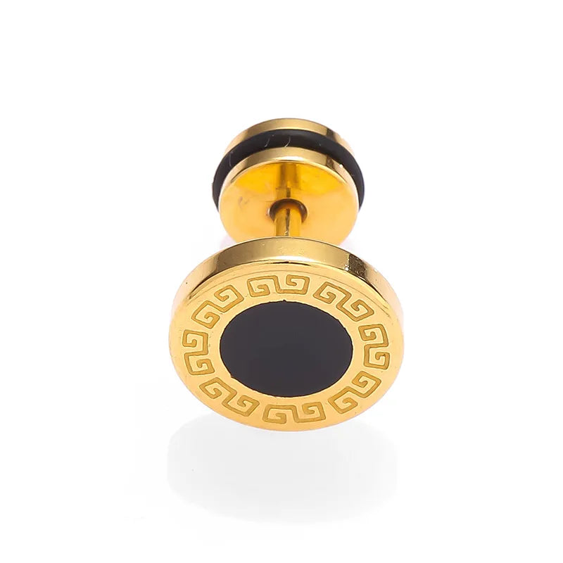 1 Piece Simple Style Classic Style Round Polishing Inlay 316L Stainless Steel  Zircon 18K Gold Plated Ear Studs