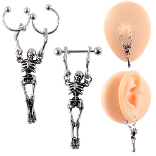 1 Piece Halloween Fashion Skull Plating Stainless Steel Drop Earrings