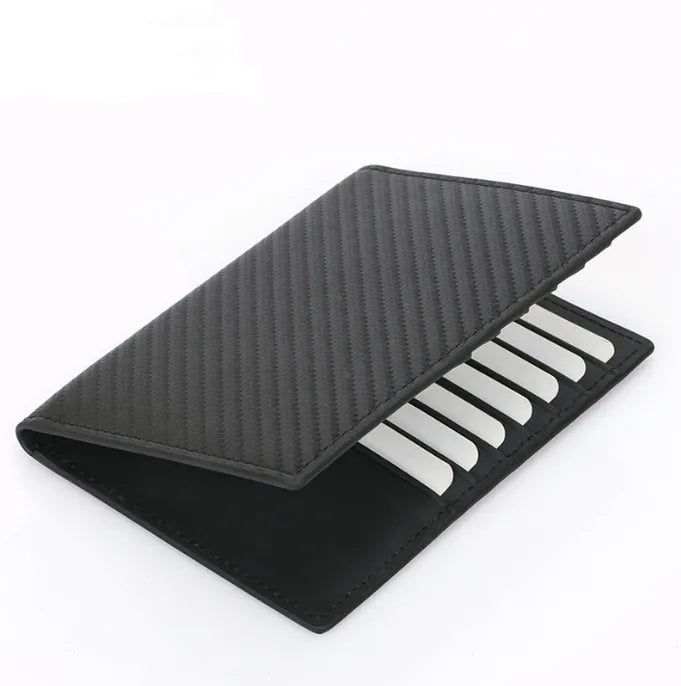 Men's Solid Color Leather Flip Cover Card Holders
