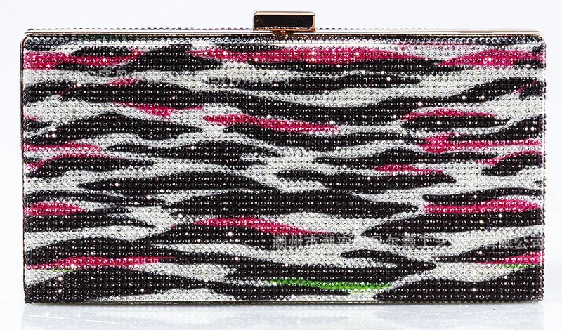 Polyester Color Block Leopard Square Evening Bags