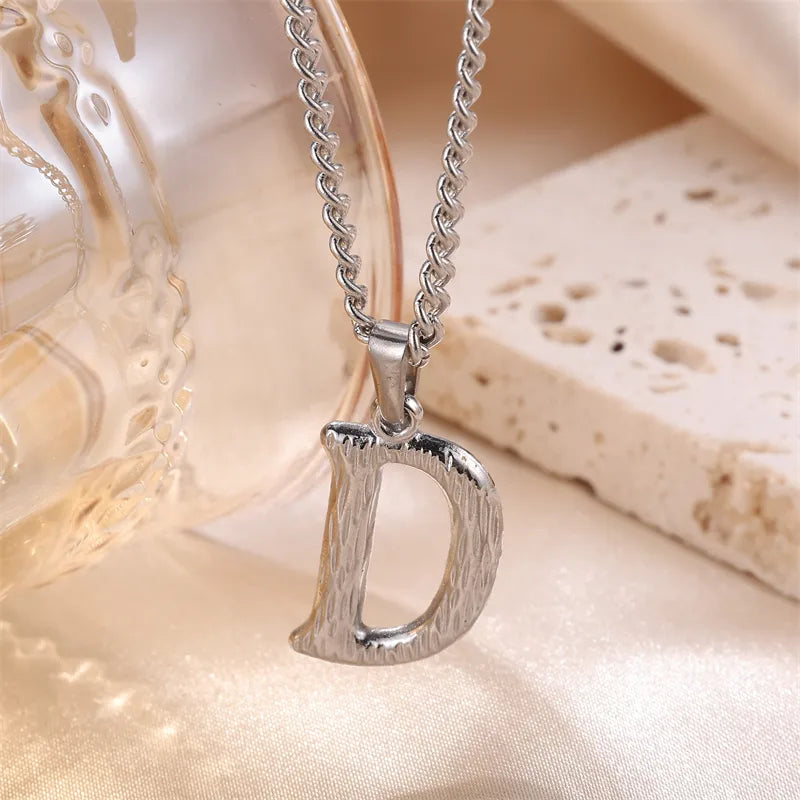 Wholesale Jewelry Sweet Simple Style Artistic Letter 201 Stainless Steel 304 Stainless Steel 18K Gold Plated Plating Pendant Necklace