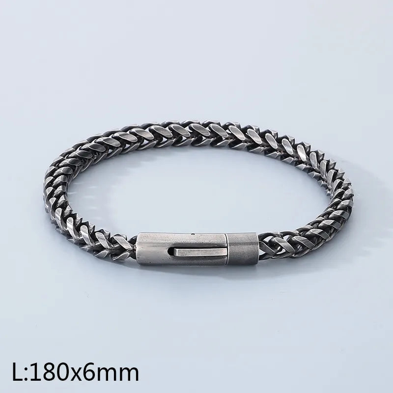 Vintage Style Geometric 304 Stainless Steel 18K Gold Plated Men's Bracelets Men Chain Bracelets