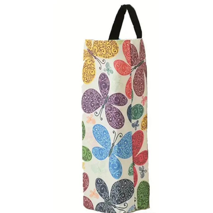 Japanese Style Leaves Plaid Butterfly Polyester storage bag