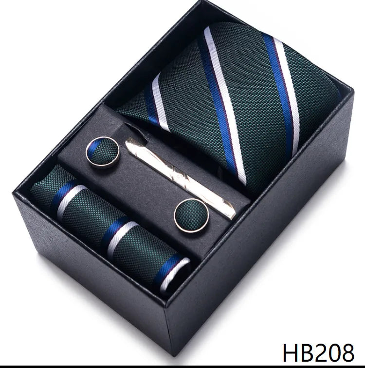 simple style geometric solid color polyester yarn men's cufflinks lavalier tie