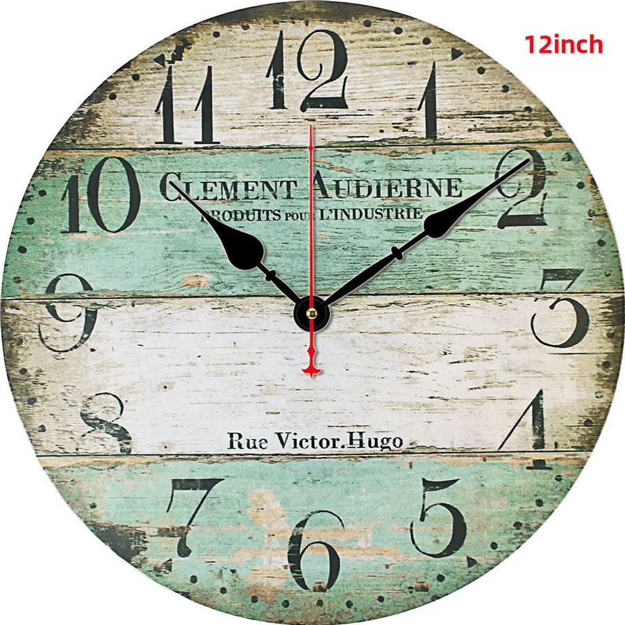 silent wall clock retro wood ocean clock wall sticker simple wall clock retro explosion hanging clock