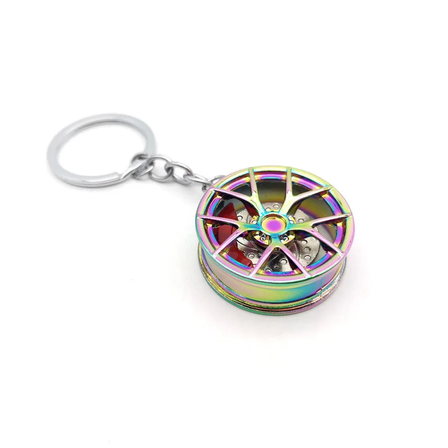 simple style brake disc turbine air filter zinc alloy unisex keychain