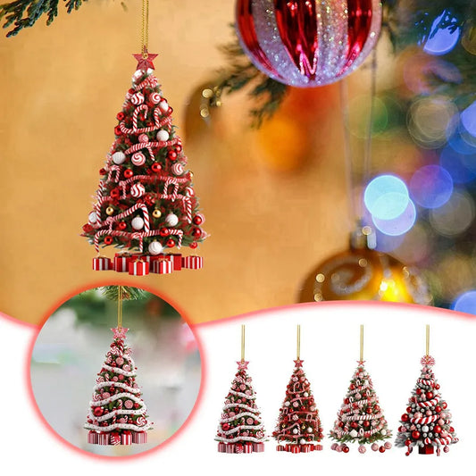 Acrylic Christmas Tree Decoration Outdoor Festive Flat Modern Art Decorations Home Color Balls Christmas Ornaments