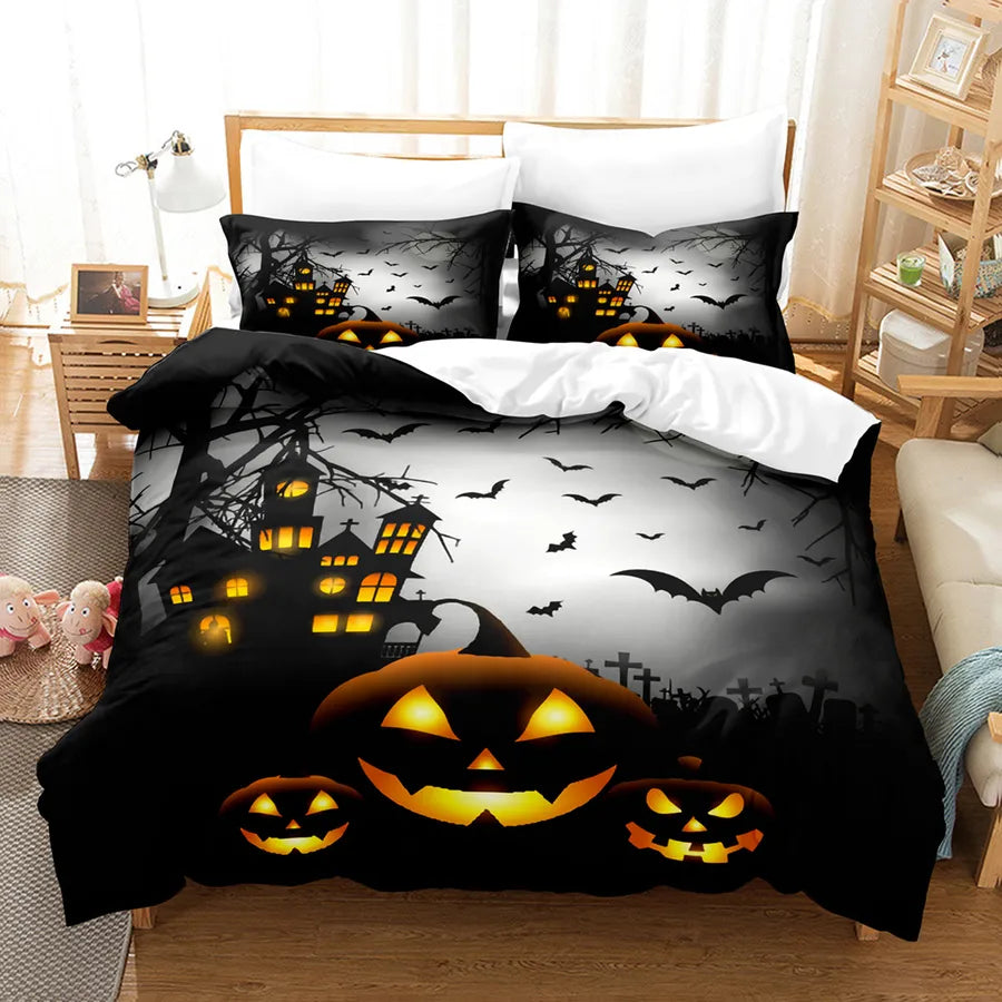 Halloween Casual Pumpkin Castle chemical fiber Beddings Bedding