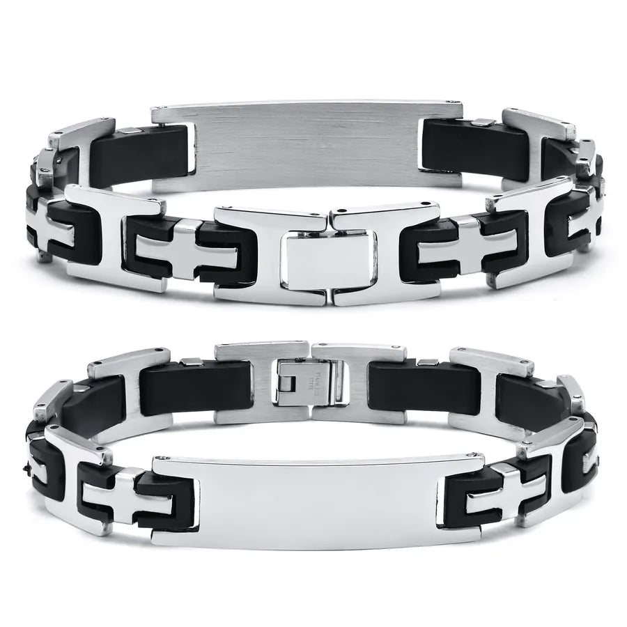 retro geometric cross stainless steel polishing men's bracelets 1 piece