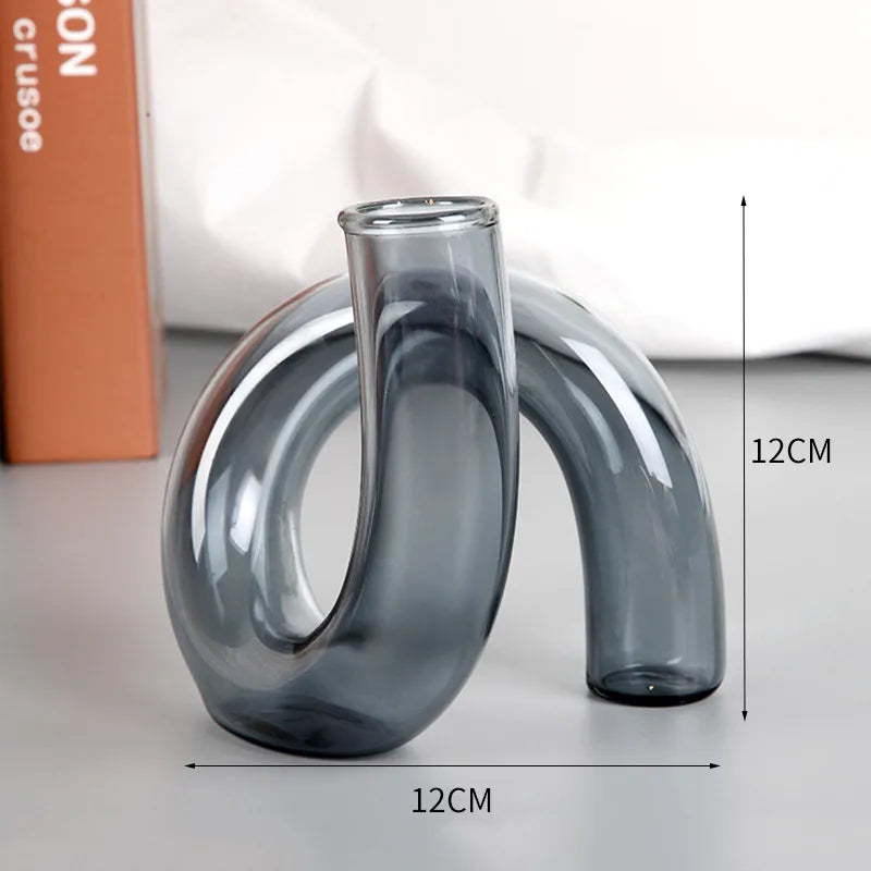 Simple Style Solid Color Glass Vase Artificial Decorations