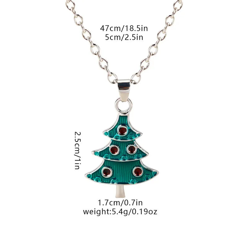 Christmas Elements Deer Santa Claus Alloy Pendant Necklace Christmas Socks Drop Oil Bell Pendant Best Friend Jewelry