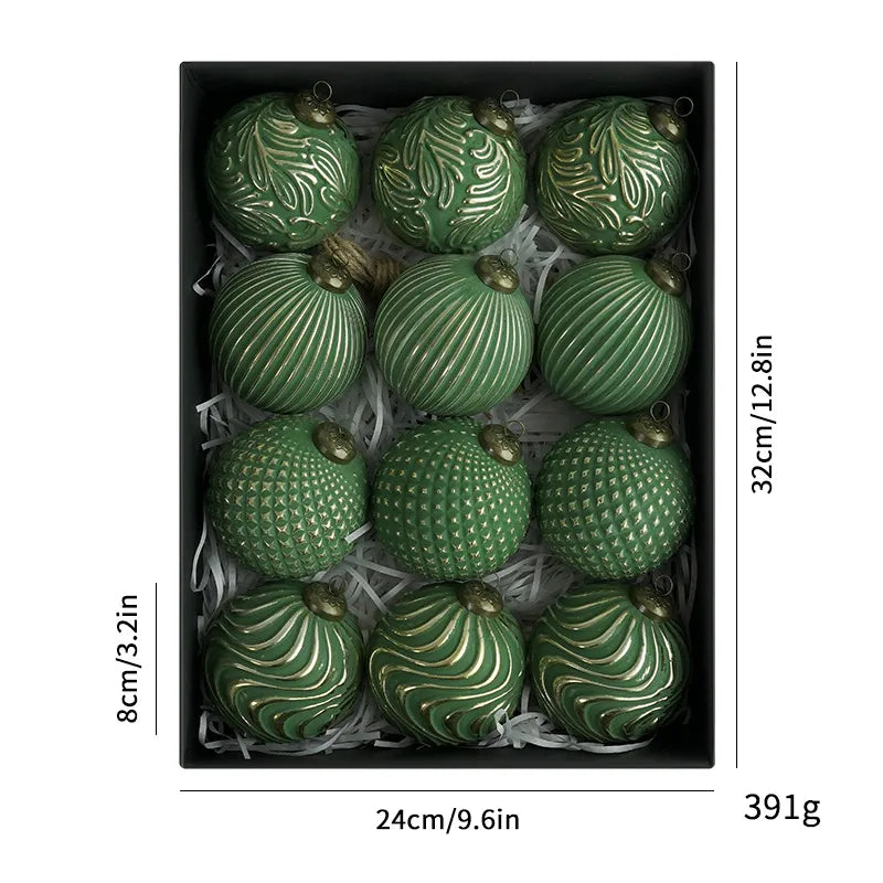 Decorative Antique Christmas Ball Ornaments 8cm Size American Style Christmas Tree Hanging Decorations And Display Pieces