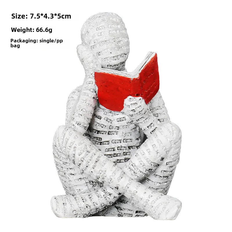 ReadingWomen creative reading woman resin crafts home desktop bookcase resin ornaments
