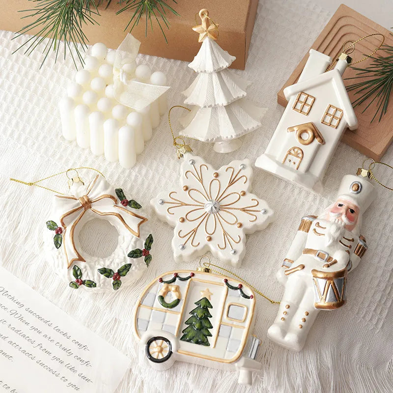 New Christmas Decorations Creative Snowflake Christmas Tree Hanging Ornaments Scene Arrangement Props Festive PVC Decoration