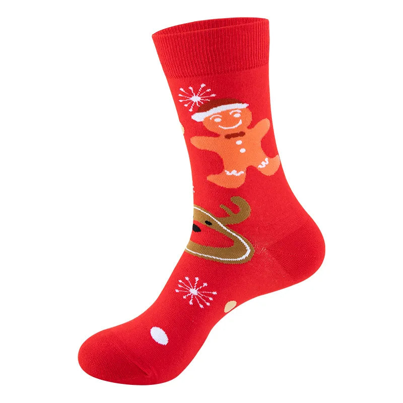 Christmas Cute Modern Style Unisex Christmas Tree Gingerbread Snowman Cotton Polyester Ankle Socks A Pair