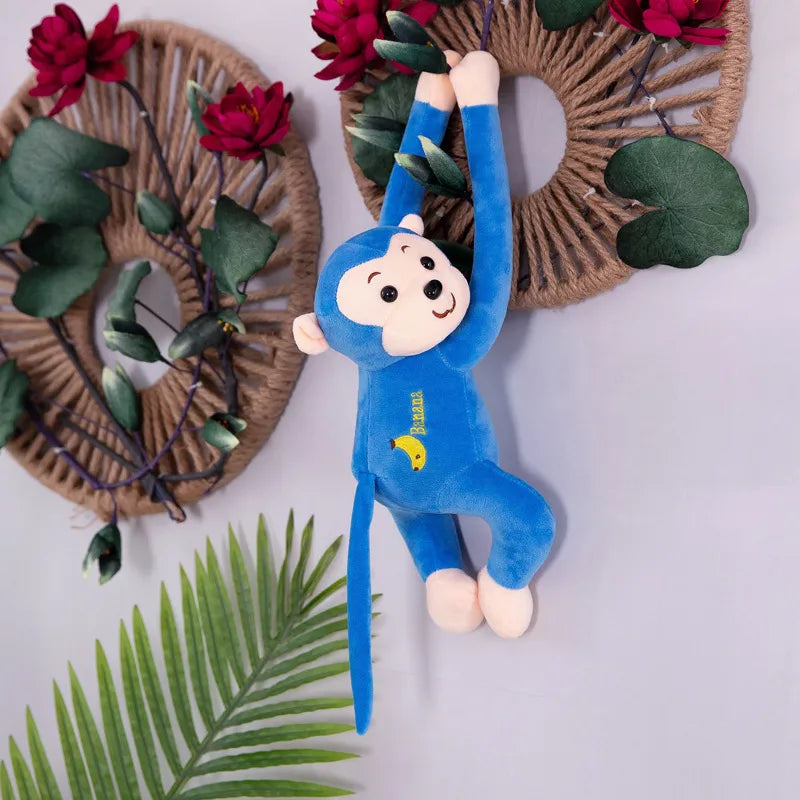 Animal monkey long-armed monkey plush toy lying down monkey will call banana monkey curtain monkey doll cartoon grabbing machine baby