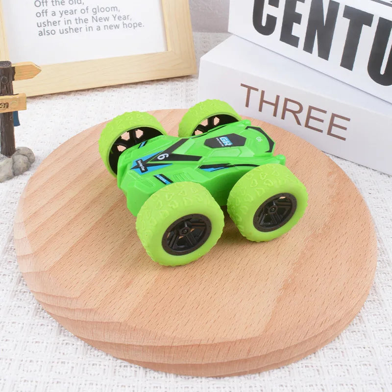 Children's four-wheel drive inertia car double-sided off-road vehicle fall-resistant stunt racing model boy gift toy stall wholesale