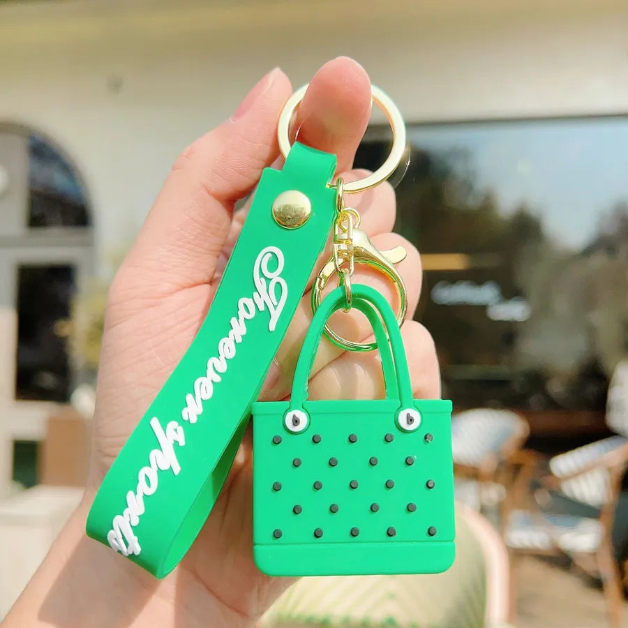 1 Piece Modern Style Bag Letter Alloy Silica Gel Women's Lobster Trigger Clasp Closure Bag Pendant Keychain