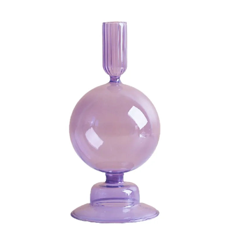 Artistic Geometric Glass candlestick Artificial Decorations