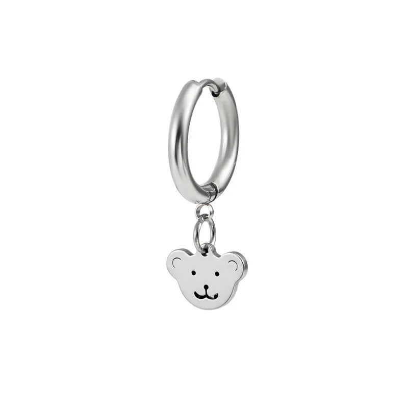 fashion cross heart shape stainless steel polishing drop earrings 1 piece