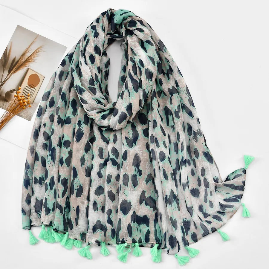 Women's Vintage Style Lady Printing Polyester Silk Scarf
