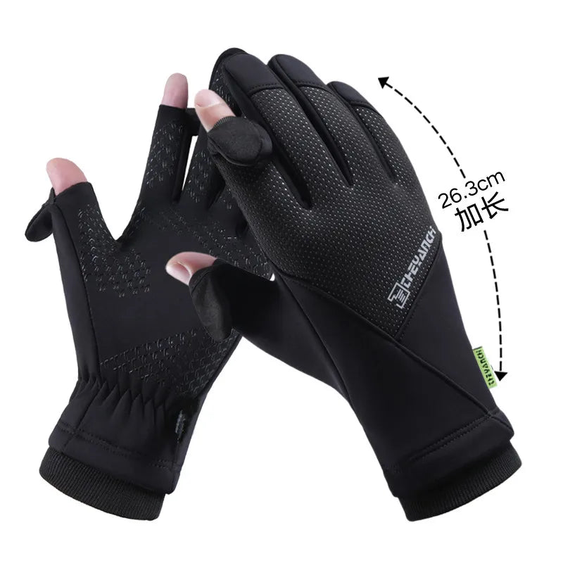 Cycling gloves winter Q9063 Waterproof warm velvet touch screen windproof motorcycle fitness outdoor sports gloves