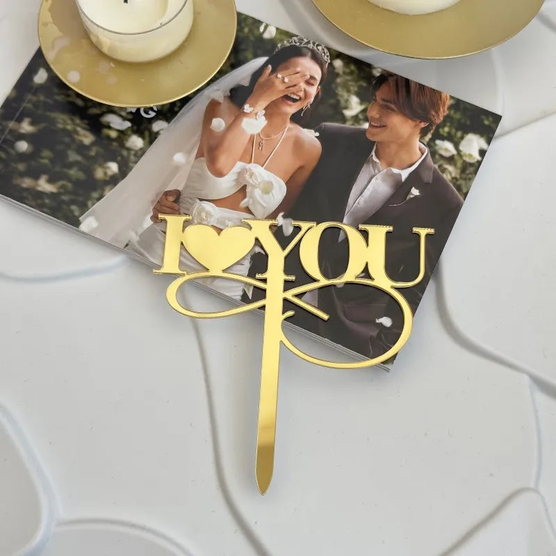 Valentine'S Day Elegant Lady Letter Heart Shape Arylic Holiday Banquet Daily Cake Decorating Supplies Party Supplies Cake Decorating Supplies 1 Piece