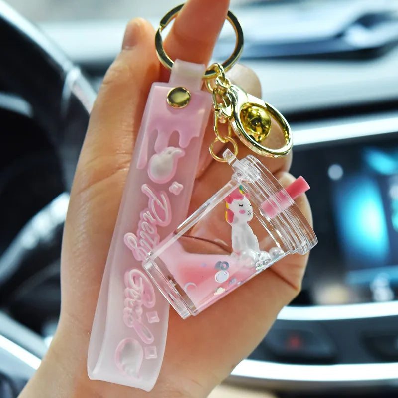cute  arylic metal plating unisex bag pendant keychain